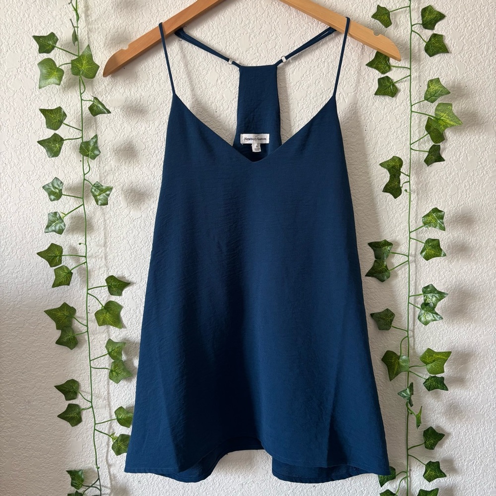 Newbury Kustom Women's Teal Blue Adjustable Strap Racerback Cami Tank Top Size M
